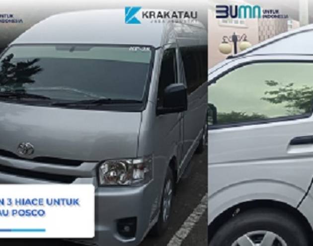 Pengiriman 3 Unit Hiace untuk Antar Jemput Karyawan PT. Krakatau Posco
